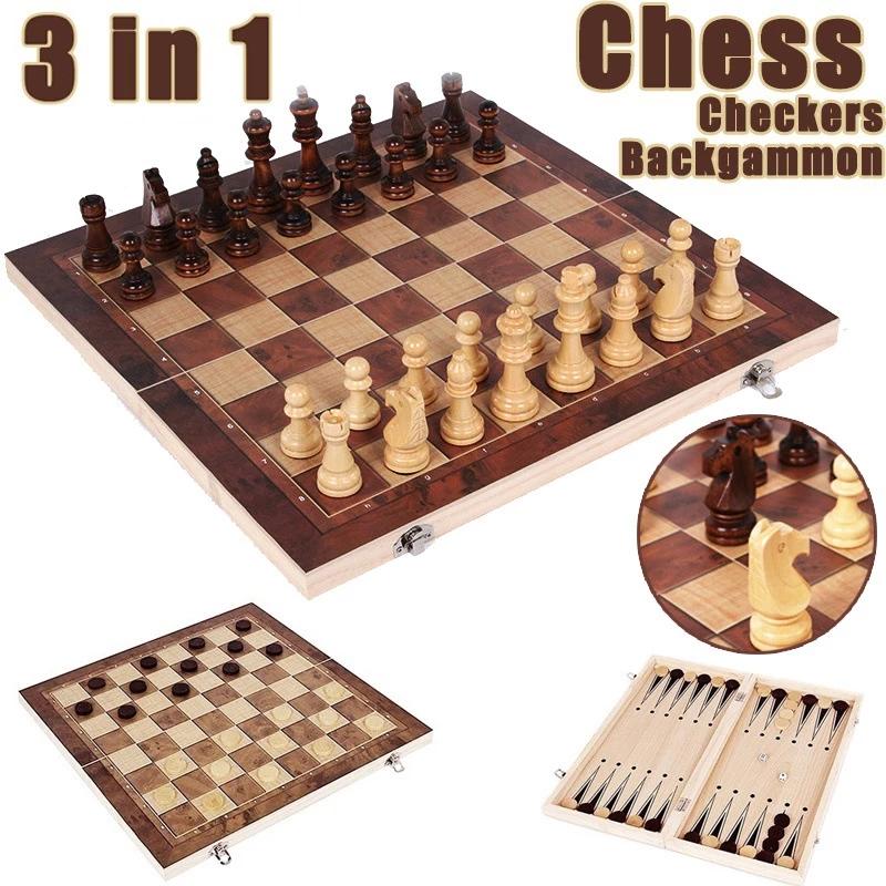 Board Game Vantage - 3'ü 1 Arada Satranç Tahtası, Katlanır