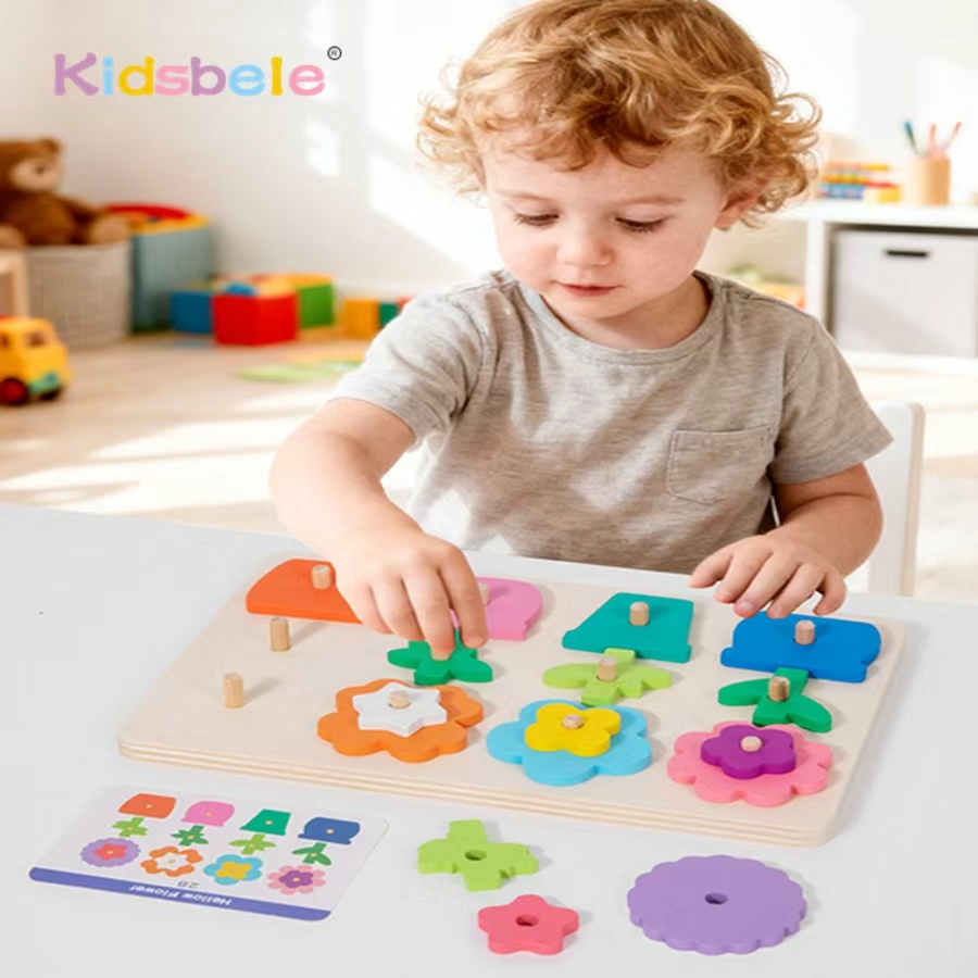 Board Game Nature - Montessori DIY Ahşap Çiçek Bulmaca Oyunu