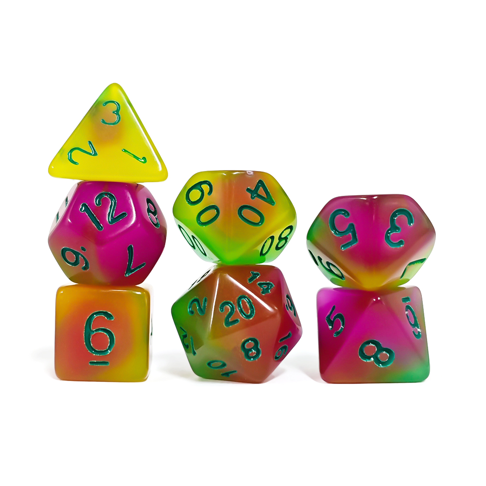 Board Game Dnd - 7 adet/takım Karanlıkta Parlayan Zar Seti