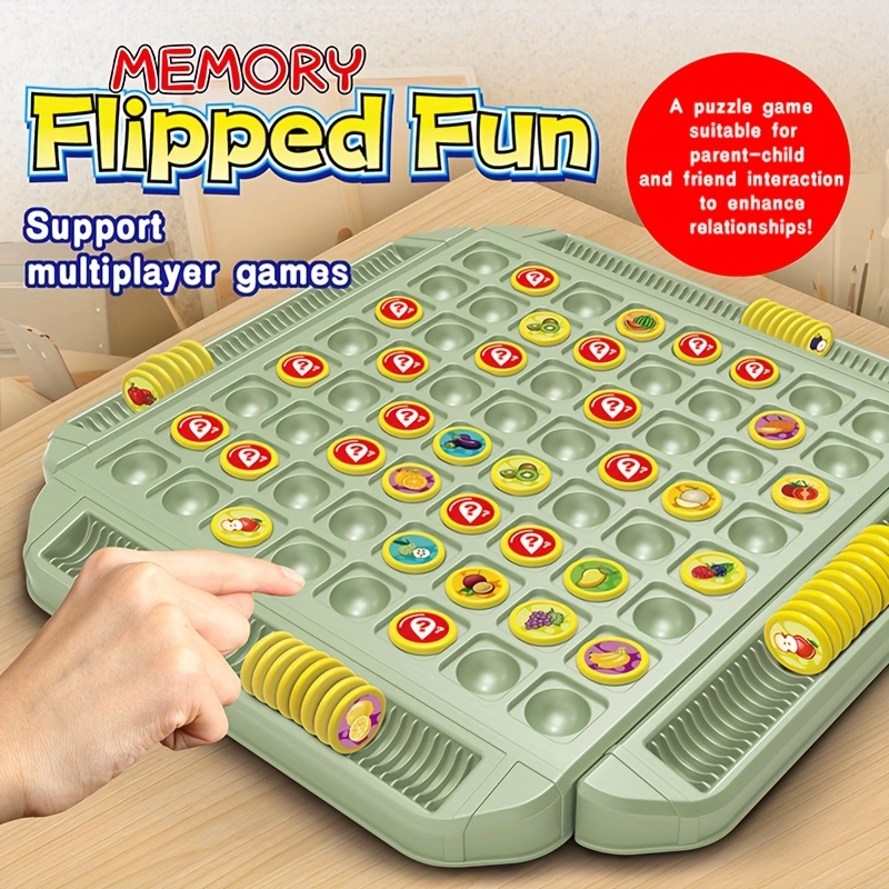 Board Game Flip 7 - Eğitici Meyve Çevirme Hafıza Oyunu, El-Göz
