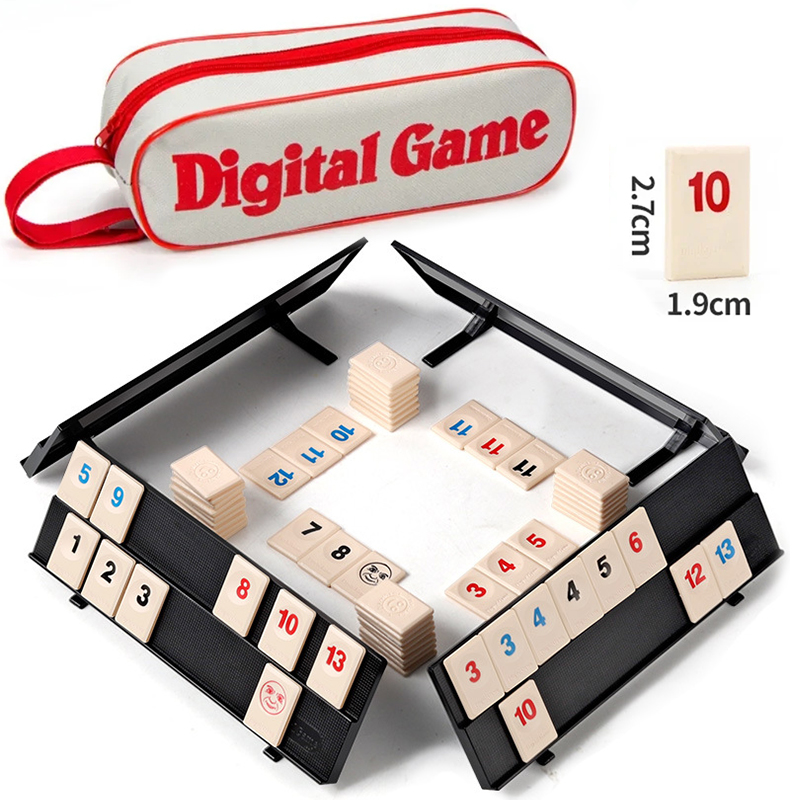 Board Game Ideas - 4 Raflı Rummy Cube Oyunu, Taşınabilir