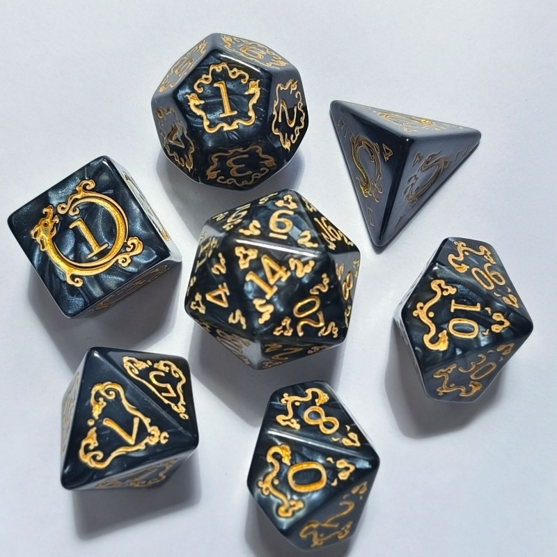 7 adet ejderha desenli çokyüzl - Dice Set Polyhedral incelemesi ve fiyatı