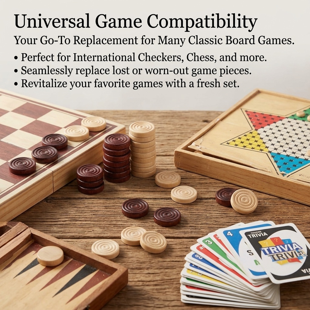 24 Adet/Set Ahşap Yuvarlak Dam - Board Game Vantage incelemesi ve fiyatı