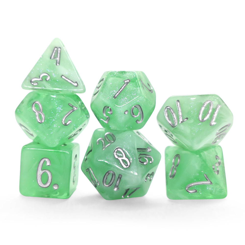 7 Parça Nane Yeşili Döngülü Si - Dice Set Polyhedral incelemesi ve fiyatı