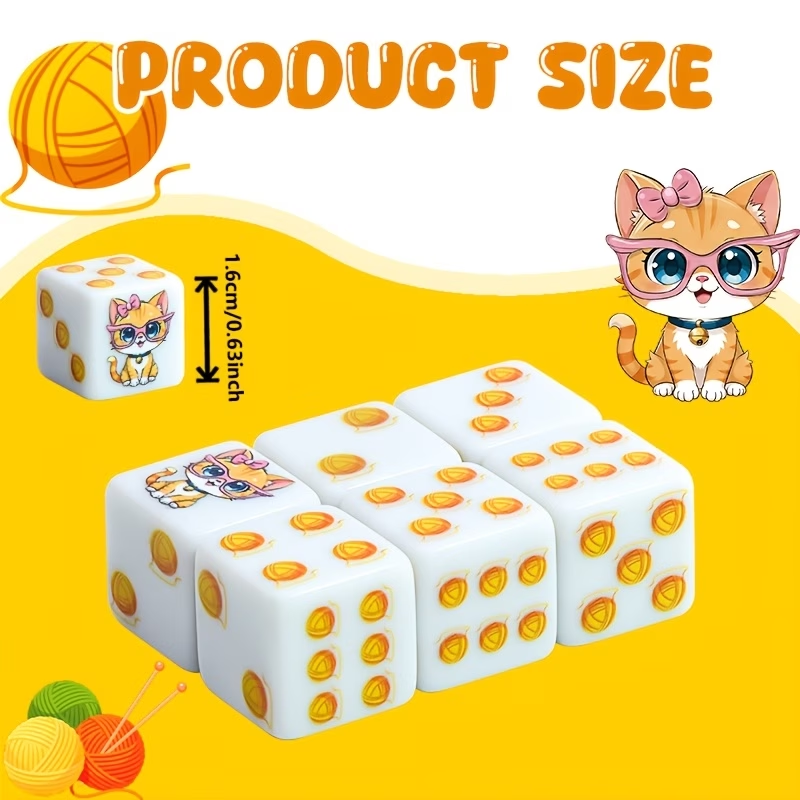 6 adet kedi pençe baskı çokyüz - Dice Set Polyhedral incelemesi ve fiyatı