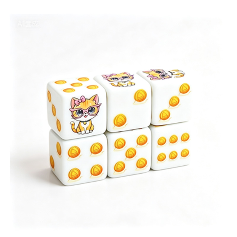 6 adet kedi pençe baskı çokyüz - Dice Set Polyhedral incelemesi ve fiyatı