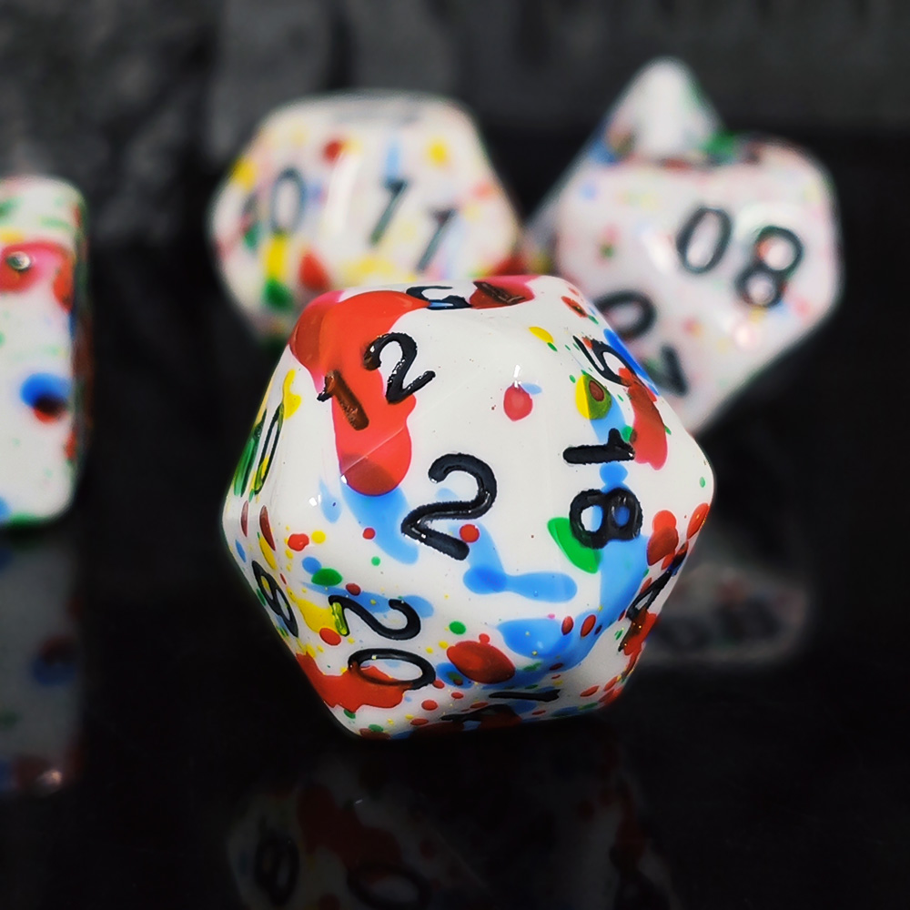 Boya Sıçraması Desenli Zar Set - Dice Set Polyhedral incelemesi ve fiyatı