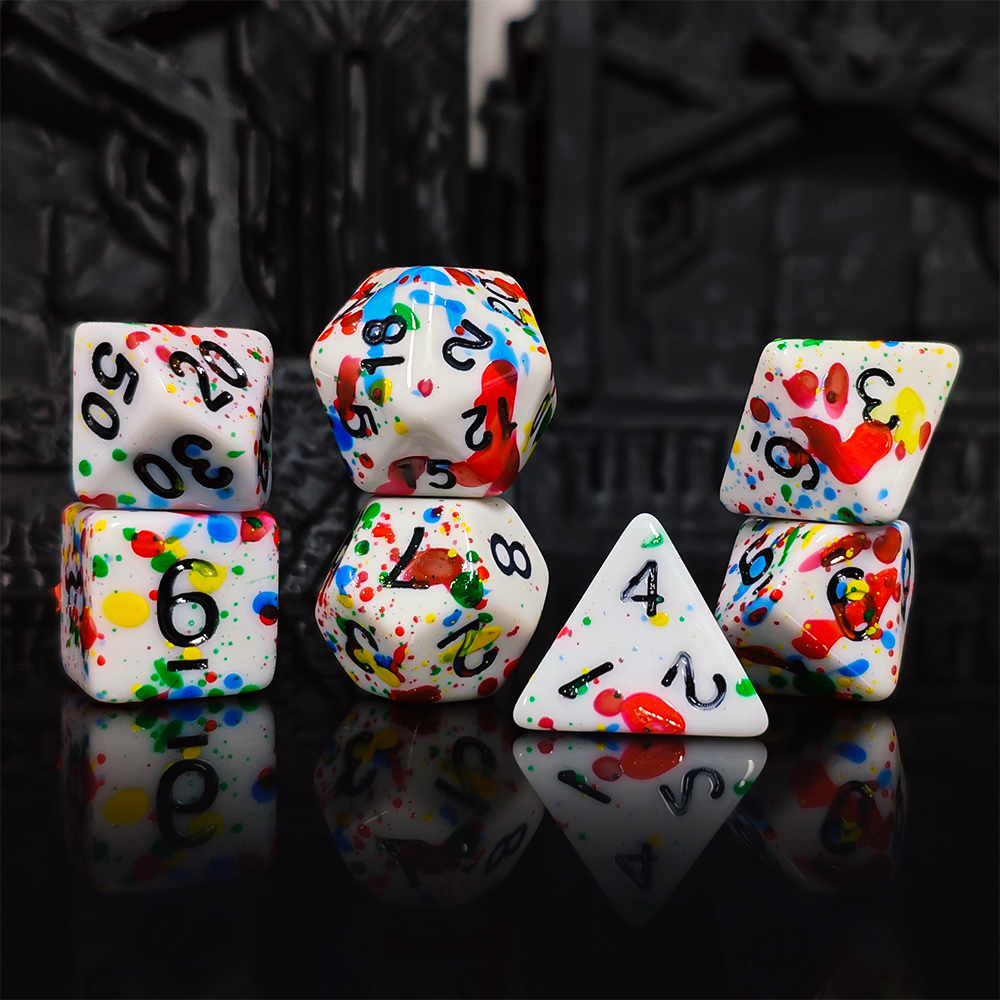 Boya Sıçraması Desenli Zar Set - Dice Set Polyhedral incelemesi ve fiyatı