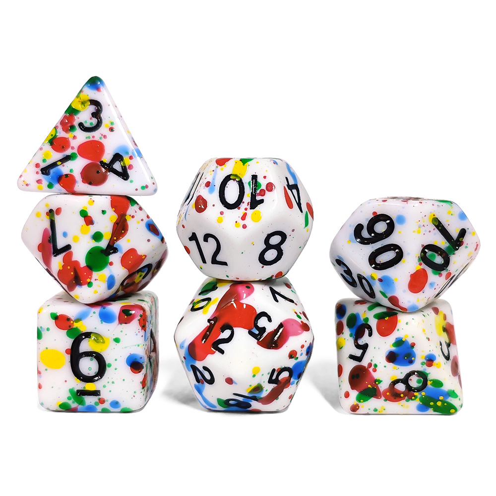 Boya Sıçraması Desenli Zar Set - Dice Set Polyhedral incelemesi ve fiyatı