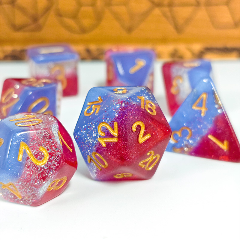 Kırmızı Mavi Galaksi Katmanlı  - Dice Set Polyhedral incelemesi ve fiyatı
