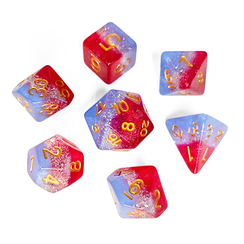 Kırmızı Mavi Galaksi Katmanlı  - Dice Set Polyhedral incelemesi ve fiyatı