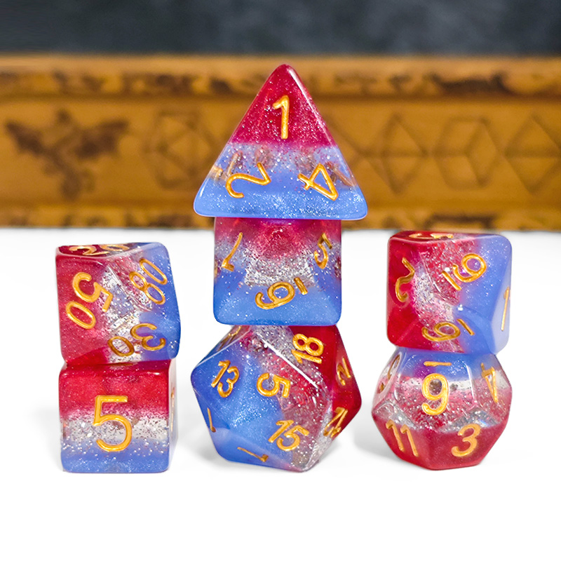Kırmızı Mavi Galaksi Katmanlı  - Dice Set Polyhedral incelemesi ve fiyatı