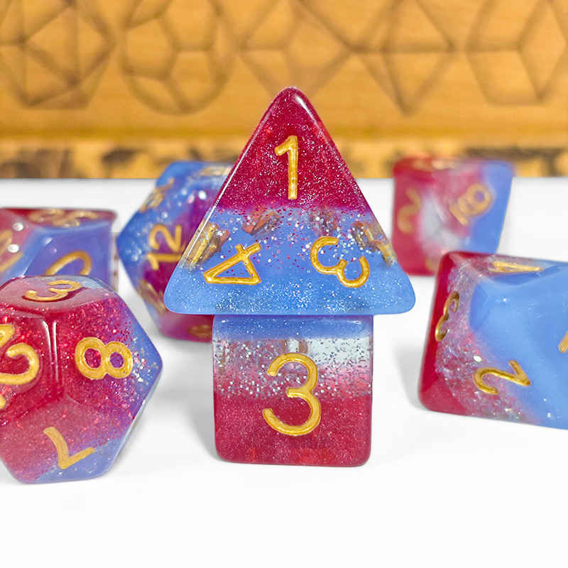 Kırmızı Mavi Galaksi Katmanlı  - Dice Set Polyhedral incelemesi ve fiyatı