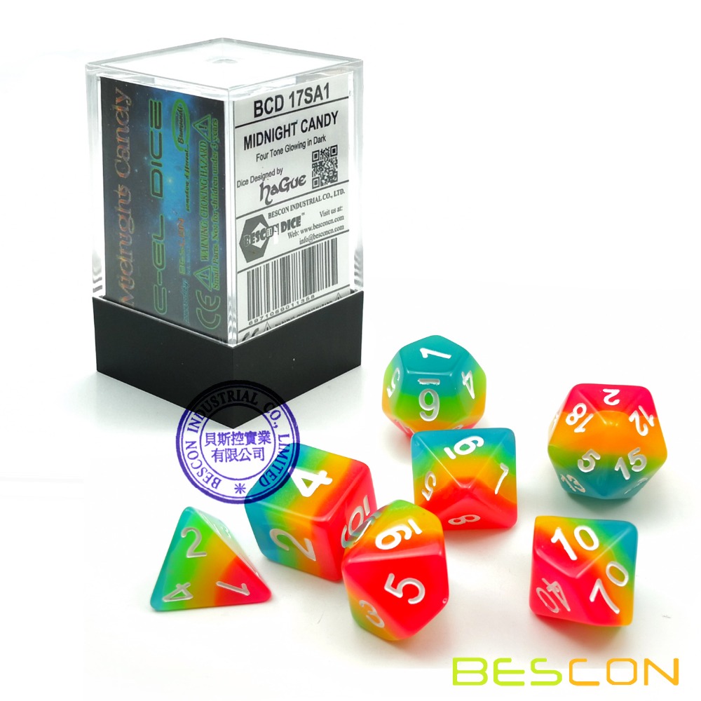 Bescon Fantasy gökkuşağı parla - Dice Set Polyhedral incelemesi ve fiyatı