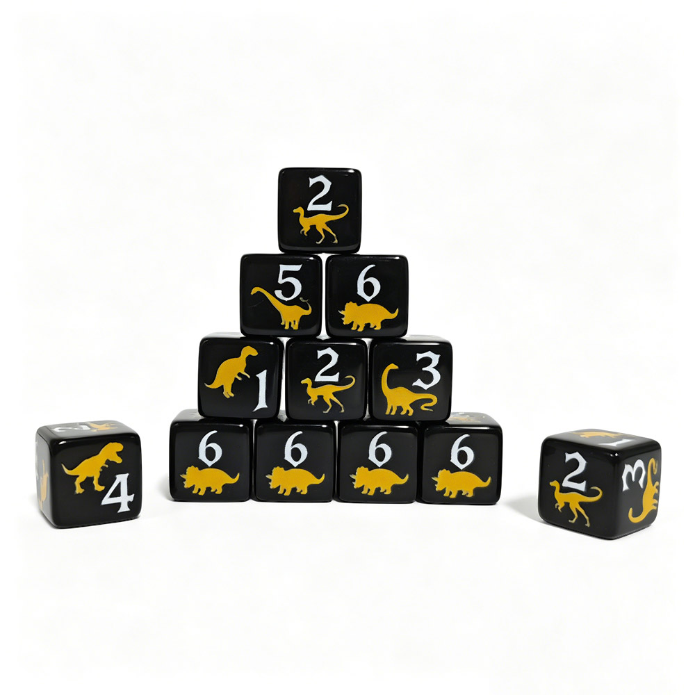 12 adet 16mm siyah dinozor des - Board Game Dnd incelemesi ve fiyatı