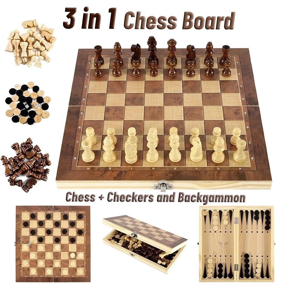 3'ü 1 Arada Ahşap Dama, Tavla  - Board Game Vantage incelemesi ve fiyatı