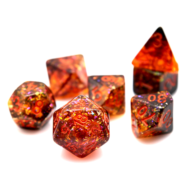 Ateş Turuncusu Konfeti Reçine  - Dice Set Polyhedral incelemesi ve fiyatı